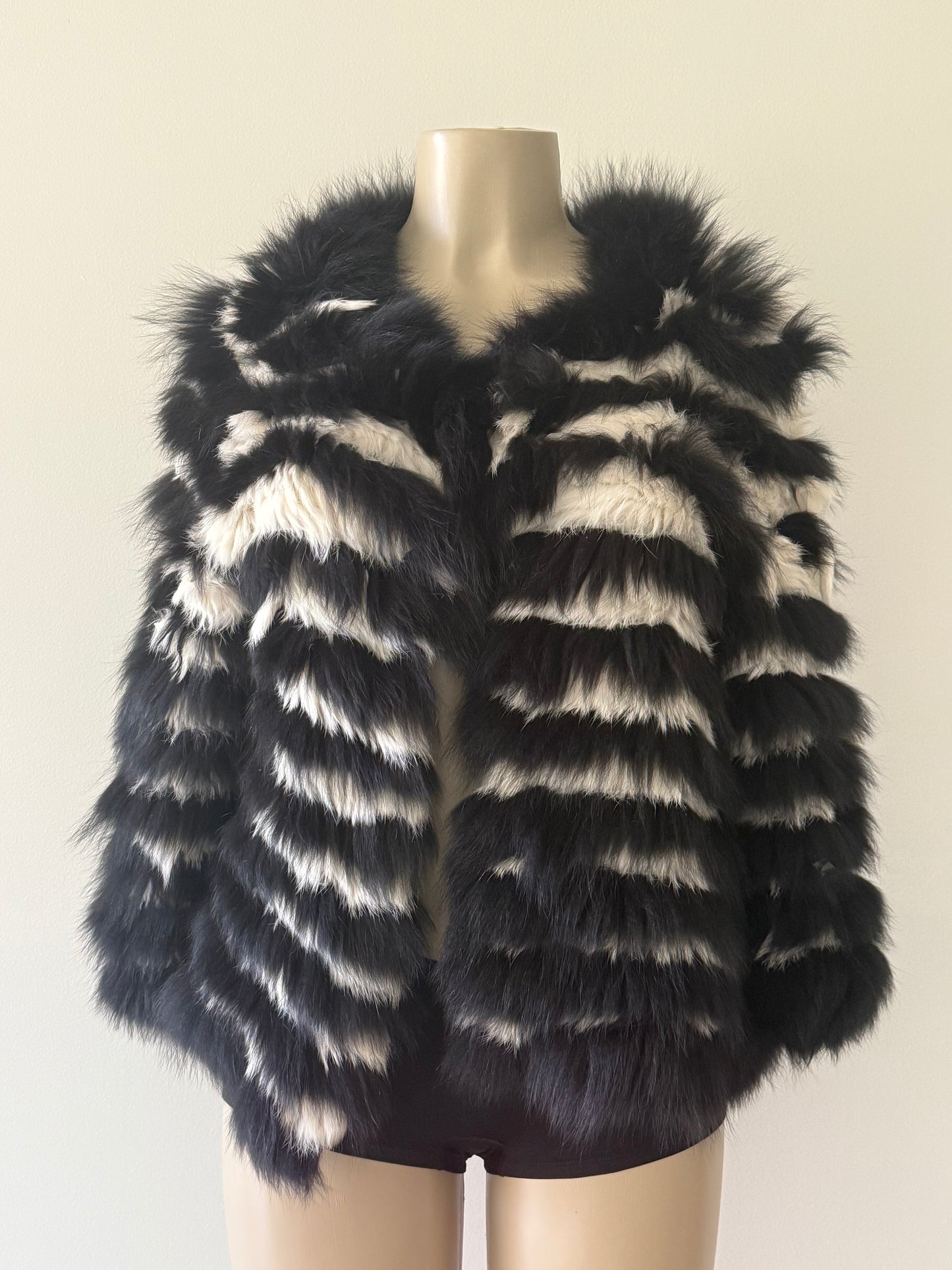 Striped Fur Jacket