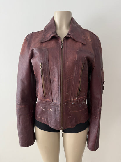 Cavalli Paint Leather Jacket