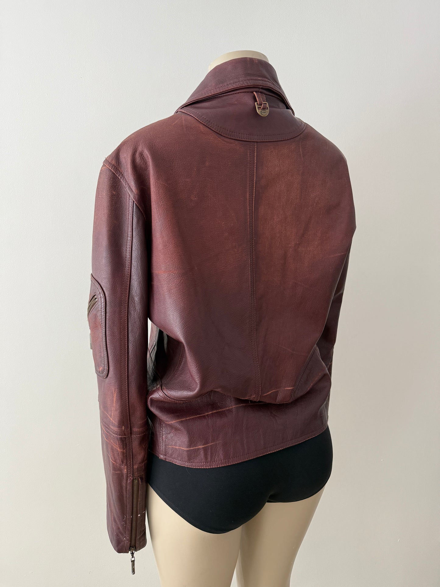 Cavalli Paint Leather Jacket