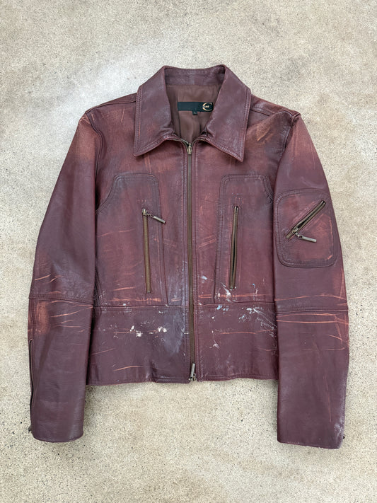 Cavalli Paint Leather Jacket