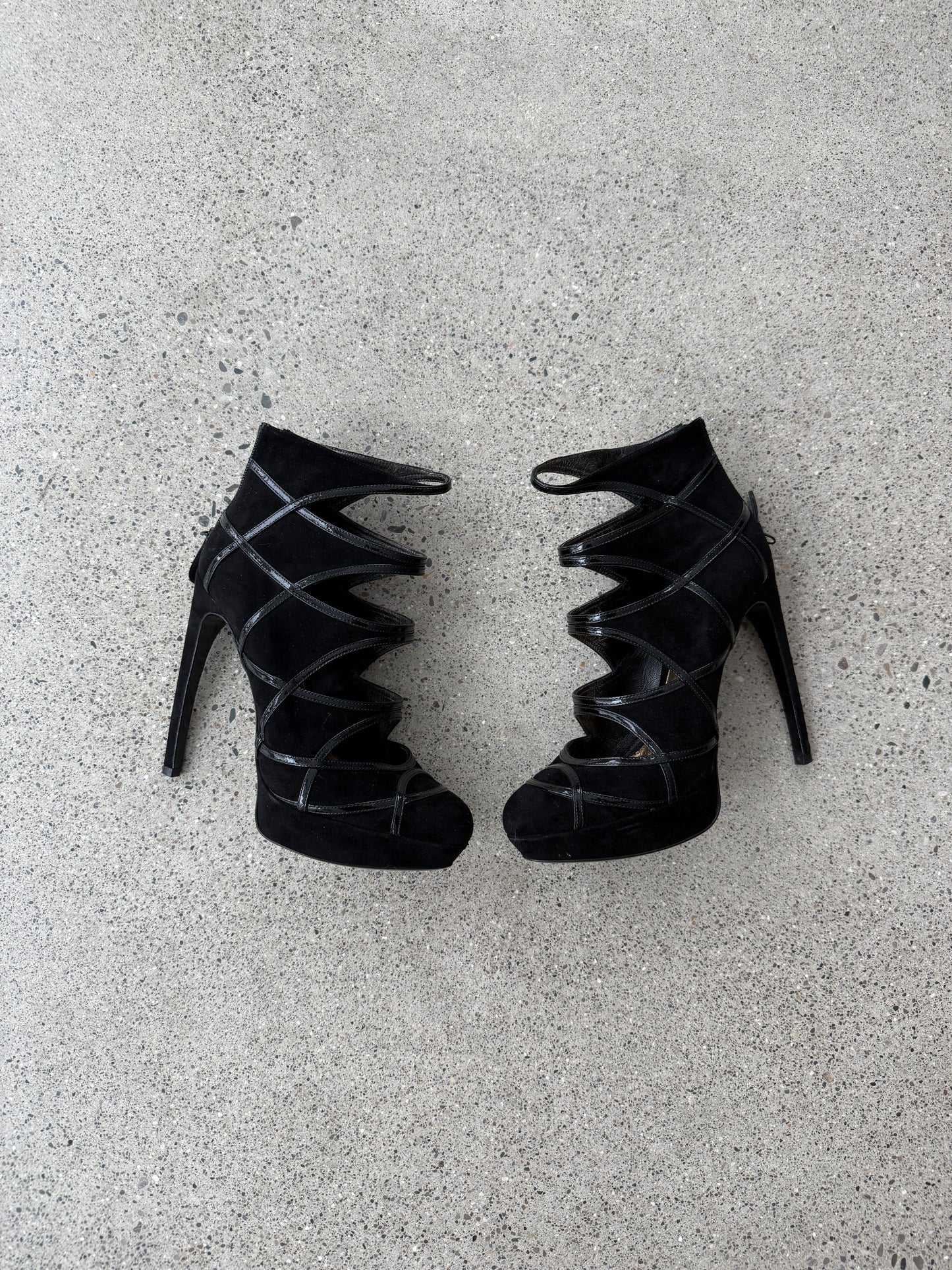 Embellished Suede Heel