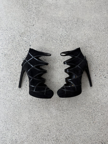 Embellished Suede Heel