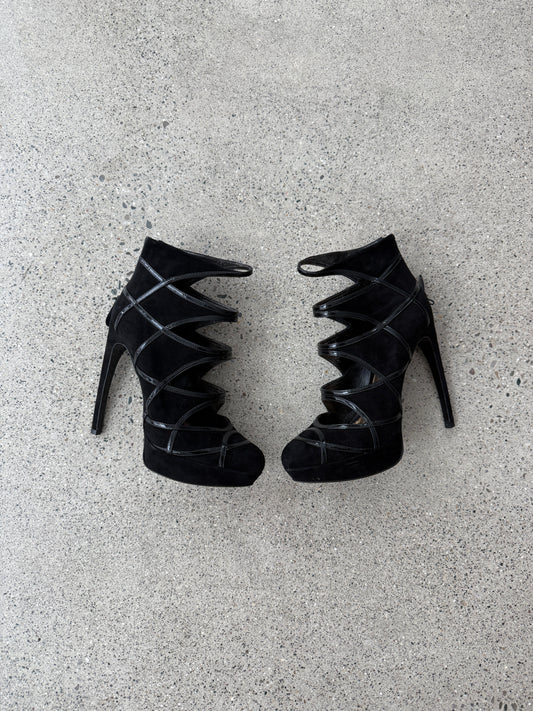 Embellished Suede Heel