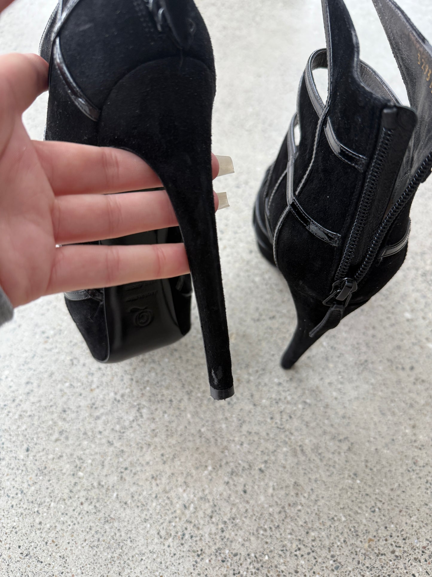 Embellished Suede Heel