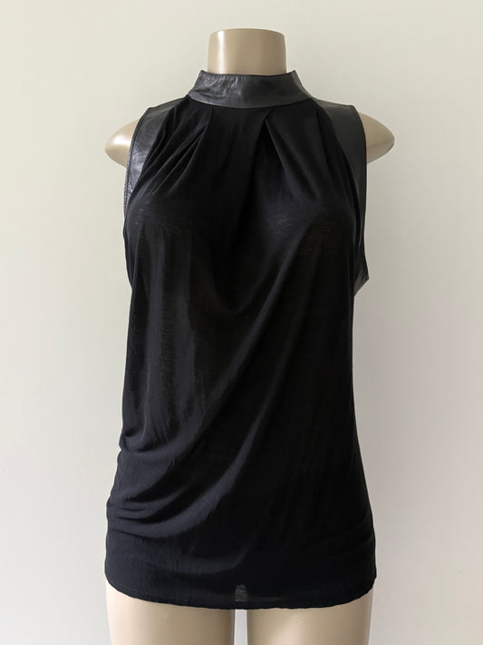Leather Trim Top