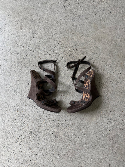 Studded Suede Wedges