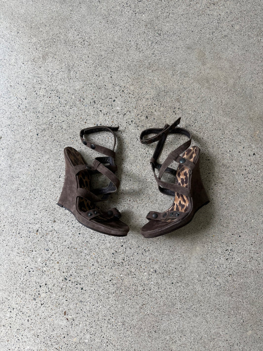 Studded Suede Wedges