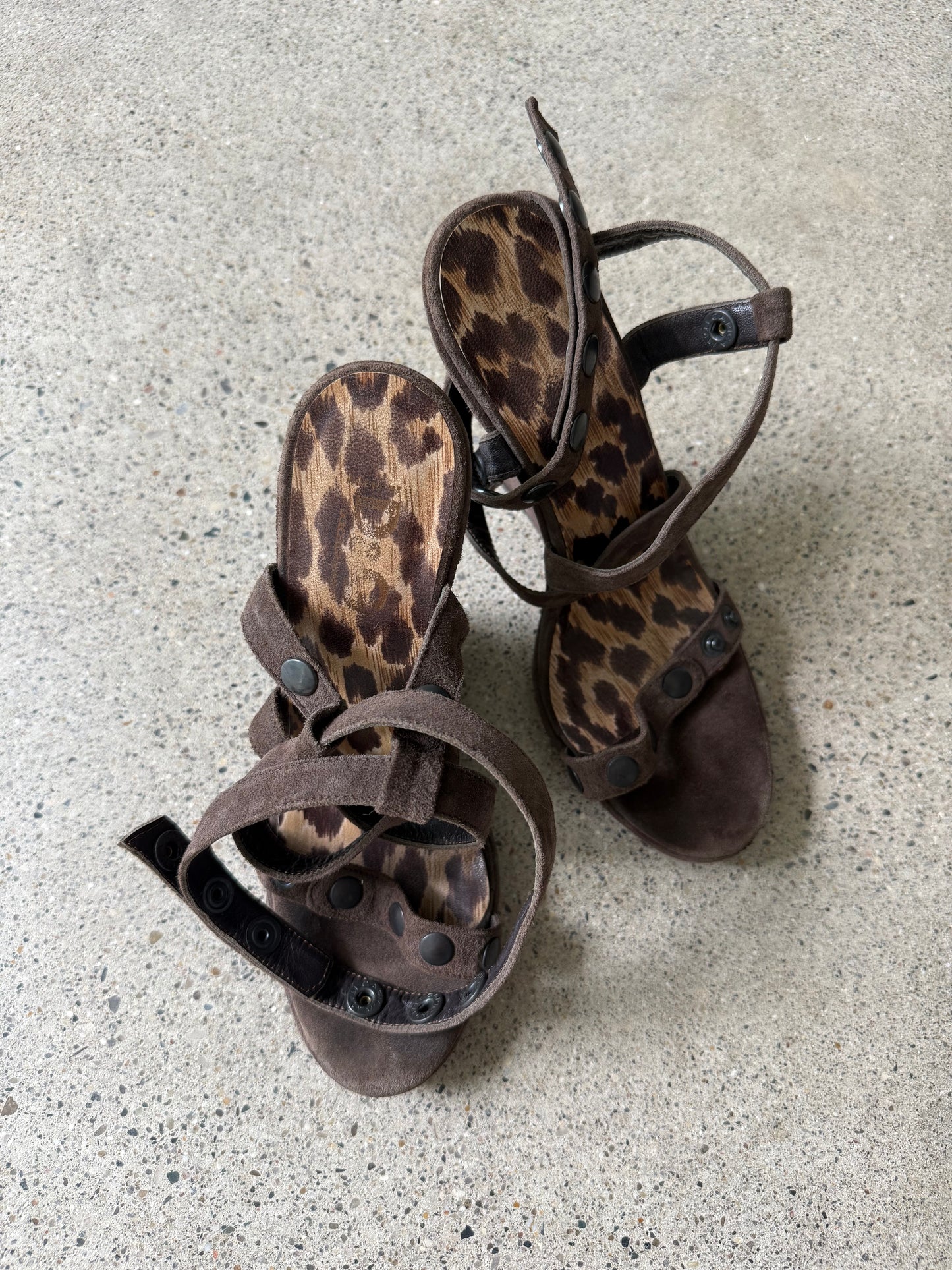 Studded Suede Wedges