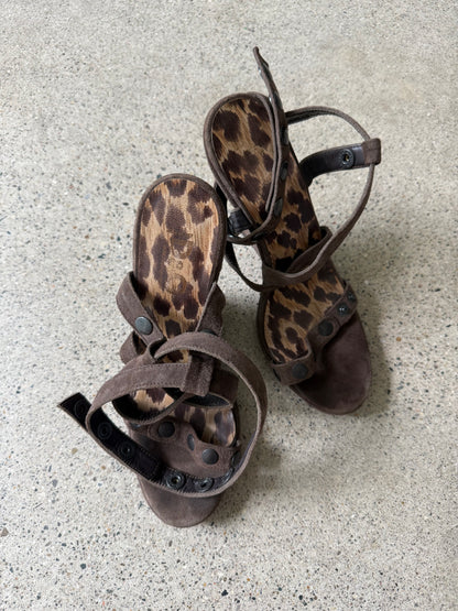 Studded Suede Wedges