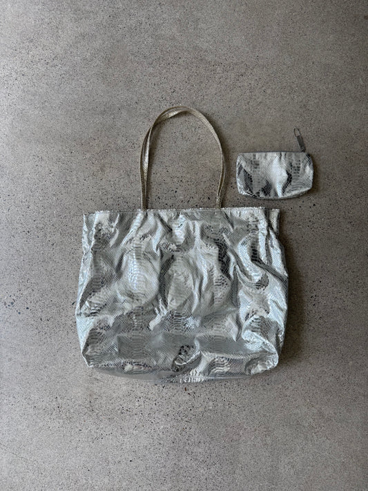 Silver Embossed Tote