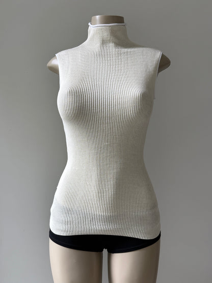 Cream Turtleneck Top
