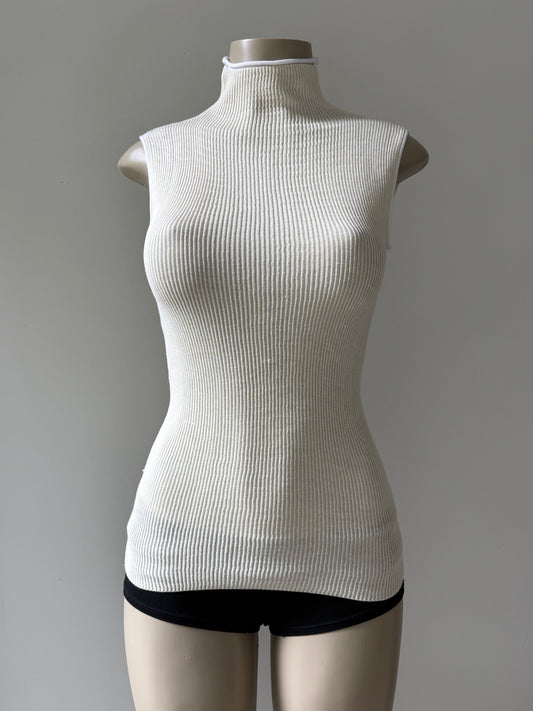 Cream Turtleneck Top