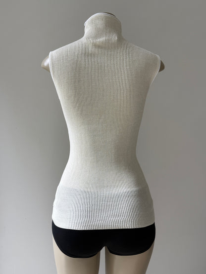 Cream Turtleneck Top